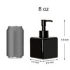 Youngever 5 Pack Black Plastic Square Pump Bottles Refillable Plastic Pump Bottles for Dispensing Lotions Shampoos and M