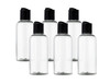 ljdeals 4 oz Clear Plastic Empty Bottles with Black Disc Top Caps Refillable Cosmetic Containers for Shampoo Lotions Cre