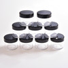 20 Pieces Round Pot Jars Plastic Cosmetic Containers Set with Lid for Liquid Creams Sample 20 ml 07 oz Black Lid