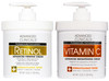 Advanced Clinicals Retinol Body Lotion Brightening Vitamin C Lotion 2pc Skincare Set For Women Men Body Cream Face Moist