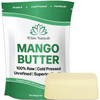 White Naturals Unrefined Mango Butter 8 oz Raw Natural Pure Grade A Moisturizer Use Alone or in DIY Whipped Body Butters
