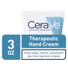 CeraVe Therapeutic Hand Cream for Dry Cracked Hands With Hyaluronic Acid and Niacinamide Fragrance Free 3 Ounce