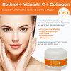 Vitamin C Retinol Collagen Super Charged AntiAging Cream for Face Pharmaceutical Grade Quality Helps Smooth Plump Fine L