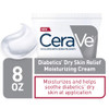 CeraVe Moisturizing Cream for Diabetics Dry Skin Urea Cream with Bilberry for Face and Body Fragrance Free Paraben Free