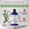Dr Joe Lab Almond Oil 16 oz Pure Natural Sweet Almond Oil Cold Pressed Unrefined Extra Virgin for Hair Skin Body Nail an
