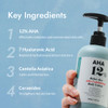 V11FACTORY AHA 12 Glycolic Acid Body Lotion Korean Exfoliating Hydrating Body Cream with Hyaluronic Acid Collagen Unscen