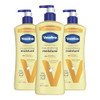 Vaseline Intensive Care Nourishing Moisture Body Lotion 3 Pk Made with UltraHydrating Lipids Pure Oat Extract for Dry Sk