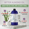 Dr Joe Lab Bitter Almond Oil 32 oz Pure Unrefined Cold Pressed Extra Virgin Non GMO All Natural Vegan Bulk Carrier Oil P