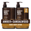 Every Man Jack Mens Amber Sandalwood Hand Body Lotion for All Skin Types Dermatologist Tested Hypoallergenic Nourish Ski