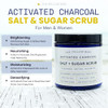 Activated Charcoal Face Body Scrub Natural Deep Cleansing Exfoliator for Smooth Soft Skin Gentle Salt Sugar Scrub for Ar