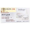 Delfanti COLLAGEN 24K AntiAging DUO pack Day Cream jar PLUS Night Cream jar Face Neck and Dcollet Moisturizers with pure
