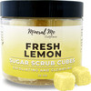 Body Scrub Exfoliator 12oz FRESH LEMON Sugar scrub cubes wMango Butter Shea butter Ultra Hydrating Moisturizing Natural
