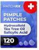 PatchRx Salicylic Pimple Patches 120 Pack Salicylic Acid Acne Patches with Tea Tree Oil Zit Patch and Pimple Stickers fo