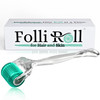 FolliRoll Derma Roller for HAIR and SKIN for Face and Scalp Derma Stamp 192 Titanium Individual Microneedles FREE Storag