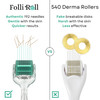 FolliRoll Derma Roller for HAIR and SKIN for Face and Scalp Derma Stamp 192 Titanium Individual Microneedles FREE Storag