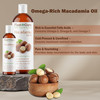 Plant Guru Macadamia Nut Oil 16 fl oz Cold Pressed 100 Pure Natural Carrier Skin Face Body and Hair Moisturizer Ideal fo