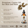 Bella Terra Oils Organic Castor Oil 2oz Glass Bottle Pure ColdPressed Rich in Stearic Acid for Skin Hair Care