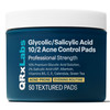 QRxLabs Salicylic Glycolic Acid Acne Clearing Pads 2 Salicylic 10 Glycolic Acid Exfoliating Pads for Acne Bacne Butt Acn