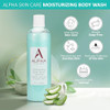 Alpha Skin Care Moisturizing Body Wash Gentle SoapFree AntiAging Formula Glycolic AHA Vitamin E Aloe Vera Conditions Soo