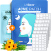 LitBear Acne Pimple Patches Day and Night 4 Sizes 180 Dots Thin Thick Hydrocolloid Patches with Witch Hazel Tea Tree Cal