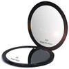 Makeup Pocket Mirror with 10x Magnification Glass Plus Plain Mirror (Black)
