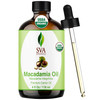SVA Macadamia Seed Oil Organic 4 Fl Oz 100 Natural Cold Pressed Organic Macadamia Oil for Face Skin Care Hair Care Scalp