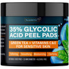 NUVADERMIS 35 Glycolic Acid Peel Pads Exfoliating Facial Resurfacing for Blackheads Dark Spots and Acne Safe for Sensiti