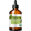 velona USDA Certified Organic Castor Oil 4 fl oz With Dropper For Hair Boost Eyelashes Eyebrows Cold pressed Natural Oil