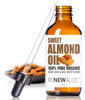 Organic Sweet Almond Oil MOISTURIZER in 4 oz Glass Bottle with Dropper Unrefined Cold Pressed Skincare Lotion Essential