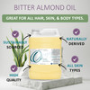 cocojojo Pure Bitter Almond Oil Unrefined Cold Pressed Extra Virgin All Natural Perfect for Hair Face Skin Nails 1 Gallo