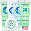 EcoEarth Hotel Toiletries Bundle Spring Breeze 1 oz Each 125 Pieces 5Piece Set 25 Each Round Bar Soap Shampoo Conditione