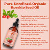 SALE 4oz Rosehip Seed Oil 100 Pure and Natural ColdPressed Unrefined Organic Moisturizer for Skin and Hair Includes Pump