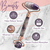 CELESTIAL SILK Amethyst Face Roller Premium Anti Aging Beauty Facial Massager Genuine Natural Amethyst Stone Gemstone Ro