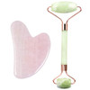 Rockcloud Natural Crystal Jade Roller and Gua Sha Scraping Set Massager Tool for Anti Aging Beauty Neck Body Reduce Wrin