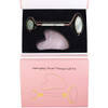 Rockcloud Natural Crystal Jade Roller and Gua Sha Scraping Set Massager Tool for Anti Aging Beauty Neck Body Reduce Wrin