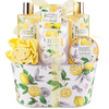 Bath Gift Set Lemon Citrus Spa Gift Basket for Women Includes Shower Gel Bubble Bath Body Lotion Bath Frizzes 8 Pcs Grea