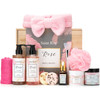 Spa Gifts for Women Self Care Kit ROSE Scented with Facial Cleanser Scrub Body Wash Facial Clay Mask Facial Essential Oi