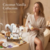 Valentines Day Gifts Bath and Body Gift Basket Set for Women Coconut Vanilla Gift Spa Gift Basket 17Piece Bath Gift Set
