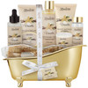 Christmas Gifts Spa Basket for Women Vanilla Bath Body Set Christmas Birthday Gift Includes Shower Gel Body Lotion Hand