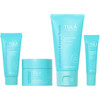 Tula Skin Care On the Go Best Sellers Travel Kit Facial Cleanser Day Night Moisturizer Sugar Scrub Vitamin C Serum for G