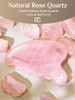 Rena Chris Gua Sha Facial Tool Natural Rose Quartz Stone Body Gua sha with Exquisite Wooden Box Large Guasha Suitable fo
