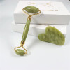Face Massage RollerJade Roller Gua Sha Face RollerFacial Beauty Roller Skin Care Tool Green Massager for Face Eyes Neck