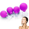 FeelFree Sport Glass Facial Cupping Set 4pcs Silicone Vacuum Suction Face Massage Cups Anti Cellulite Lymphatic Therapy