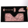 ideayard Rose Quartz Eye Mask Face Roller and Gua Sha 3in1 Real Natural AAA Rose Quartz for Skin Care SPA Facial