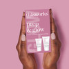 THISWORKS Prep and Glow Gift Set Travel Size Kit with Perfect Legs Skin Miracle and Perfect Heels Rescue Balm Foot Cream