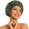 Reusable Shower Cap for Women Large Waterproof Shower Bonnet Washable Elastic Band Bath Hair Hat for Long Hair BraidsGre