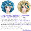 Satin Silk Bonnet Hair Cap Extra Large Jumbo Adjustable Double Layer Reversible Sleeping Satin Lined Bonnets Night Cap f
