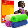 4 Pieces African Net Sponge for Deep Exfoliation African Net Sponge Authentic Exfoliating Washcloth QuickDrying African