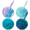 AmazerBath Loofah Sponge 75gPiece Exfoliating Bath Sponge Body Scrubber Loofa Set of 4 Flower Color Large GreenPurple