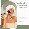 Reusable Shower Cap for Women Large Waterproof Shower Essentials Bonnet Washable Elastic Band Bath Hair Wrap Hat for Lon
